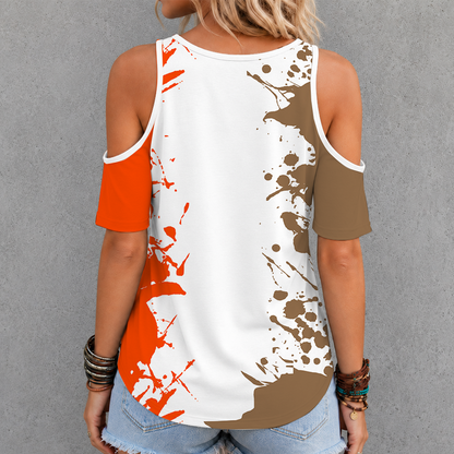 [FLASH SALE] NEW CUSTOMIZED MLB06 SFG SAN FRANCISCO GIANTS CRISS CROSS V-NECK TOP