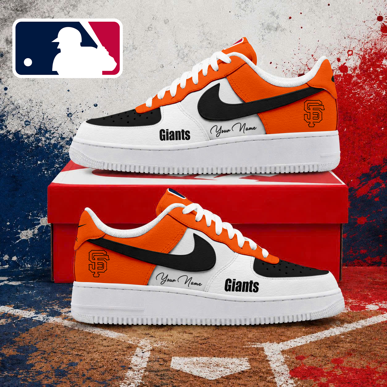 VIRAL EDITION - NEW CUSTOMIZED MLB06 SFG SAN FRANCISCO GIANTS AF1 SHOES