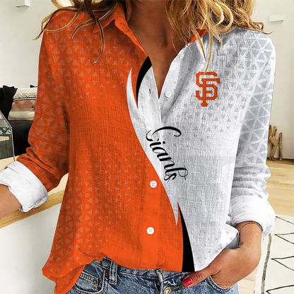 LIMITED EDITION - NEW CUSTOMIZED MLB06 SFG SAN FRANCISCO GIANTS WOMEN CASUAL SHIRT
