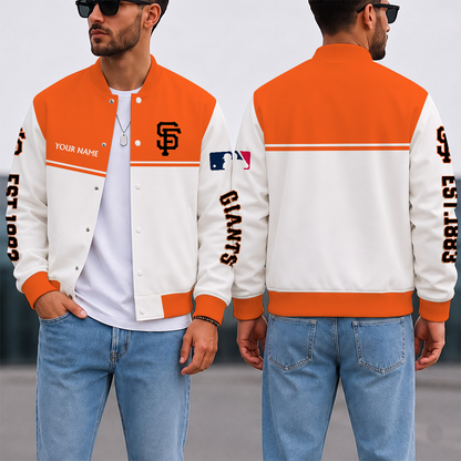 SPECIAL EDITION - NEW CUSTOMIZED MLB06 SFG SAN FRANCISCO GIANTS SATIN VARSITY & BASEBALL JACKET