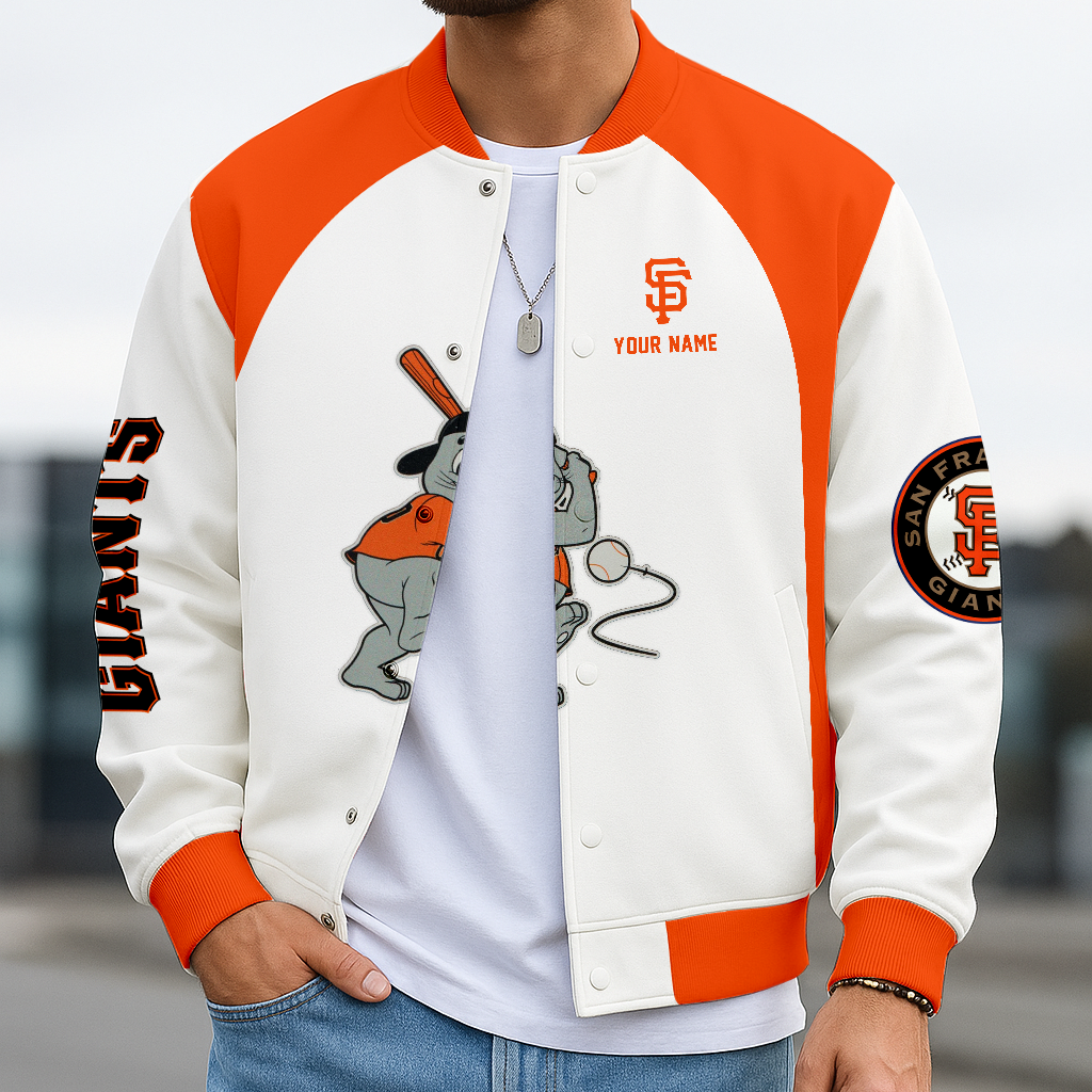 LIMITED EDITION - NEW CUSTOMIZED MLB06 SFG SAN FRANCISCO GIANTS BASEBALL JACKET, SATIN VARSITY JACKET