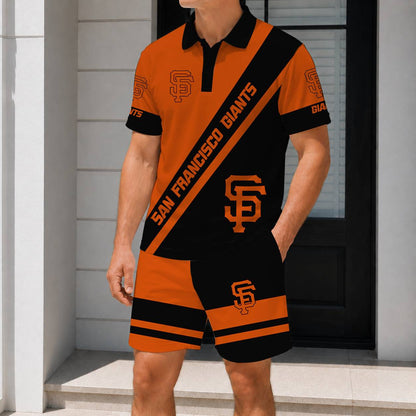 LIMITED EDITION - NEW CUSTOMIZED MLB06 SFG SAN FRANCISCO GIANTS POLO & SHORT PANTS SET
