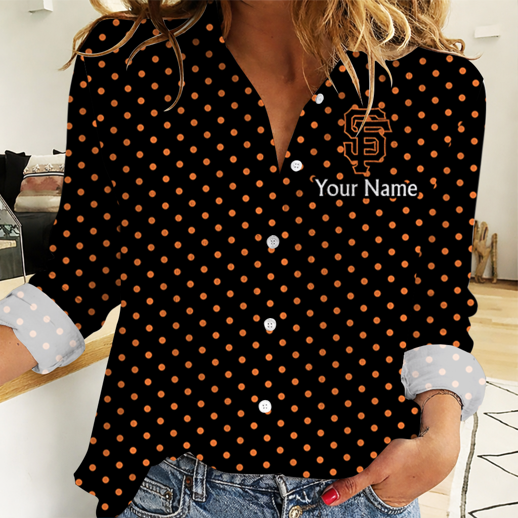 EXCLUSIVE EDITION - NEW CUSTOMIZED MLB06 SFG SAN FRANCISCO GIANTS WOMEN CASUAL SHIRT