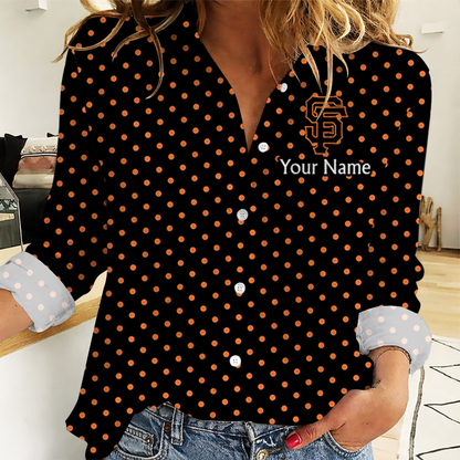 EXCLUSIVE EDITION - NEW CUSTOMIZED MLB06 SFG SAN FRANCISCO GIANTS WOMEN CASUAL SHIRT