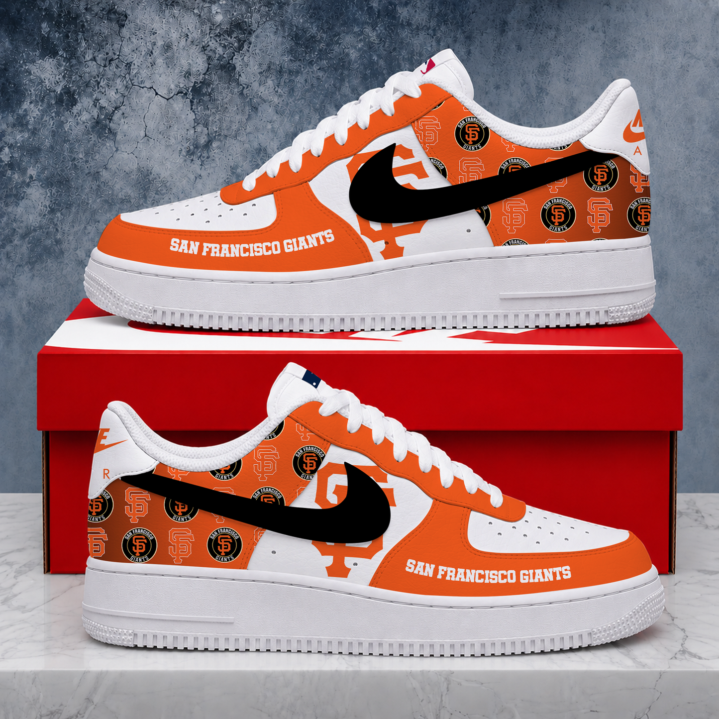LIMITED EDITION - NEW CUSTOMIZED MLB06 SFG SAN FRANCISCO GIANTS AF1 SHOES