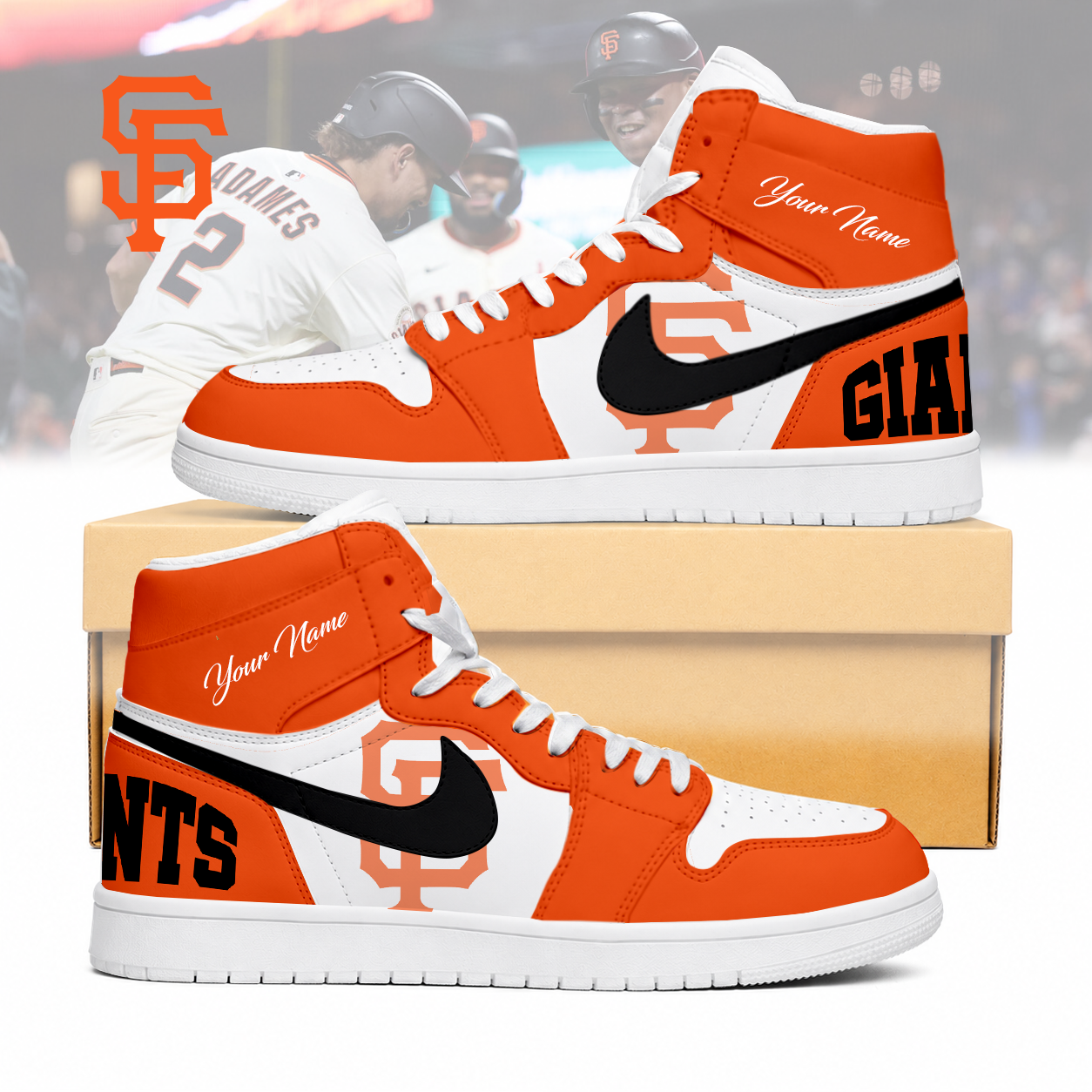 LIMITED EDITION - NEW CUSTOMIZED MLB06 SFG SAN FRANCISCO GIANTS AIR JORDAN SNEAKERS