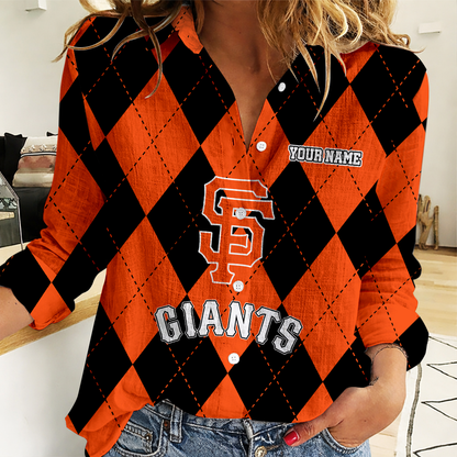 LIMITED EDITION - NEW CUSTOMIZED MLB06 SFG SAN FRANCISCO GIANTS WOMEN CASUAL SHIRT FOR FAN