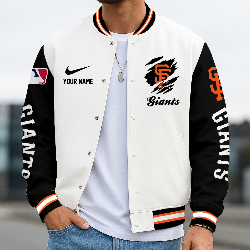 LIMITED EDITION - NEW CUSTOMIZED MLB06 SFG SAN FRANCISCO GIANTS BASEBALL JACKET, SATIN VARSITY JACKET