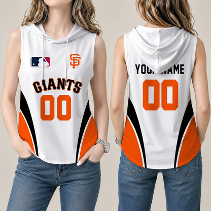 [FLASH SALE] NEW CUSTOMIZED MLB06 SFG SAN FRANCISCO GIANTS WOMEN'S SLEEVELESS HOODED POCKET TANK TOP