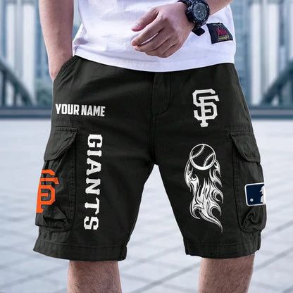 [FLASH SALE] NEW CUSTOMIZED MLB06 SFG SAN FRANCISCO GIANTS MEN'S CARGO SHORTS