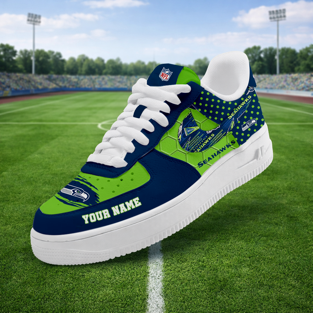 LIMITED EDITION - NEW CUSTOMIZED NFL06 SSH SEATTLE SEAHAWKS AF1 SNEAKERS