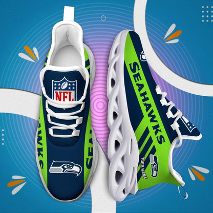 LIMITED EDITION - NEW CUSTOMIZED NFL06 SSH SEATTLE SEAHAWKS UNISEX MAX SOUL SHOES