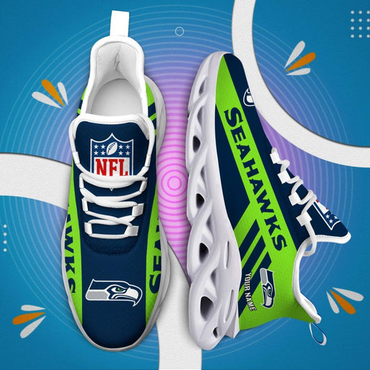 LIMITED EDITION - NEW CUSTOMIZED NFL06 SSH SEATTLE SEAHAWKS UNISEX MAX SOUL SHOES