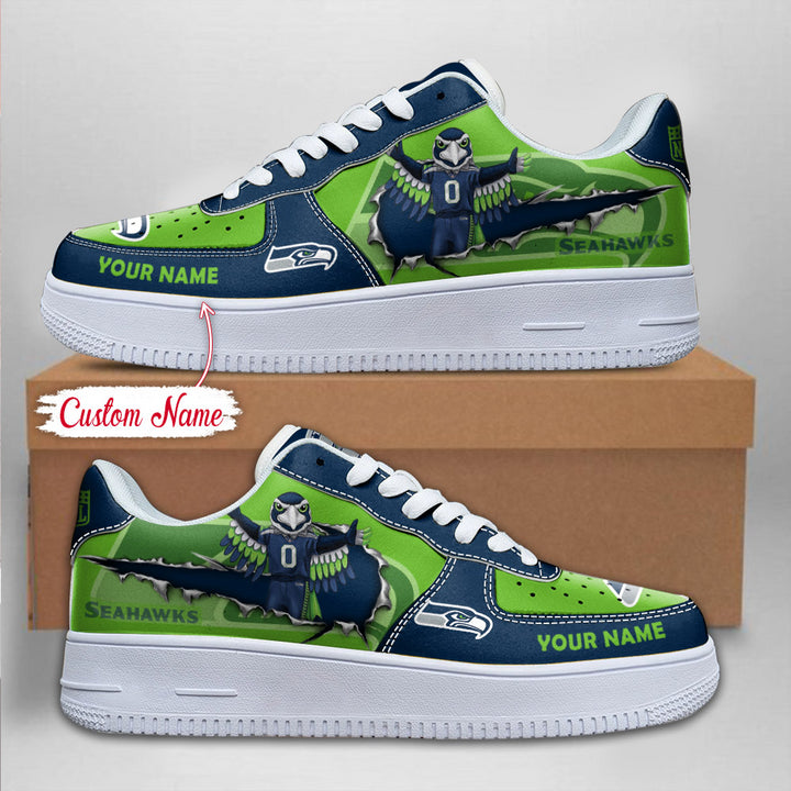 LIMITED EDITION - NEW CUSTOMIZED NFL06 SSH SEATTLE SEAHAWKS AF1 SNEAKERS