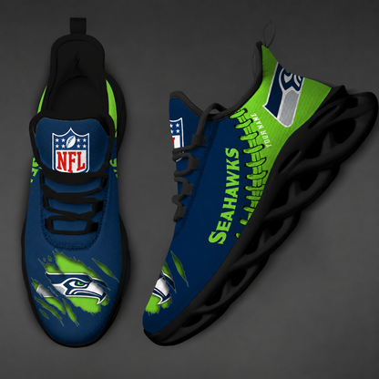 LIMITED EDITION - NEW CUSTOMIZED NFL06 SSH SEATTLE SEAHAWKS UNISEX MAX SOUL SHOES