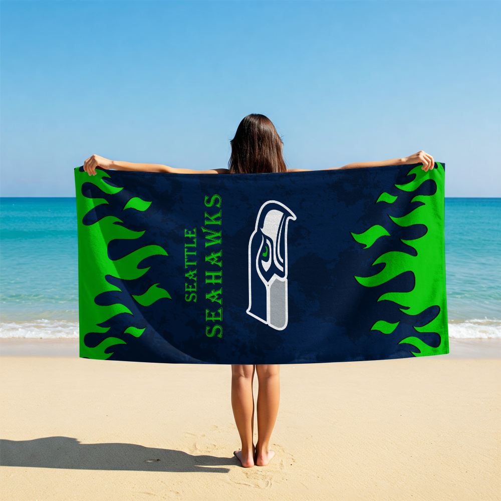LIMITED EDITION - NEW CUSTOMIZED NFL06 SSH SEATTLE SEAHAWKS BEACH TOWEL FOR FAN