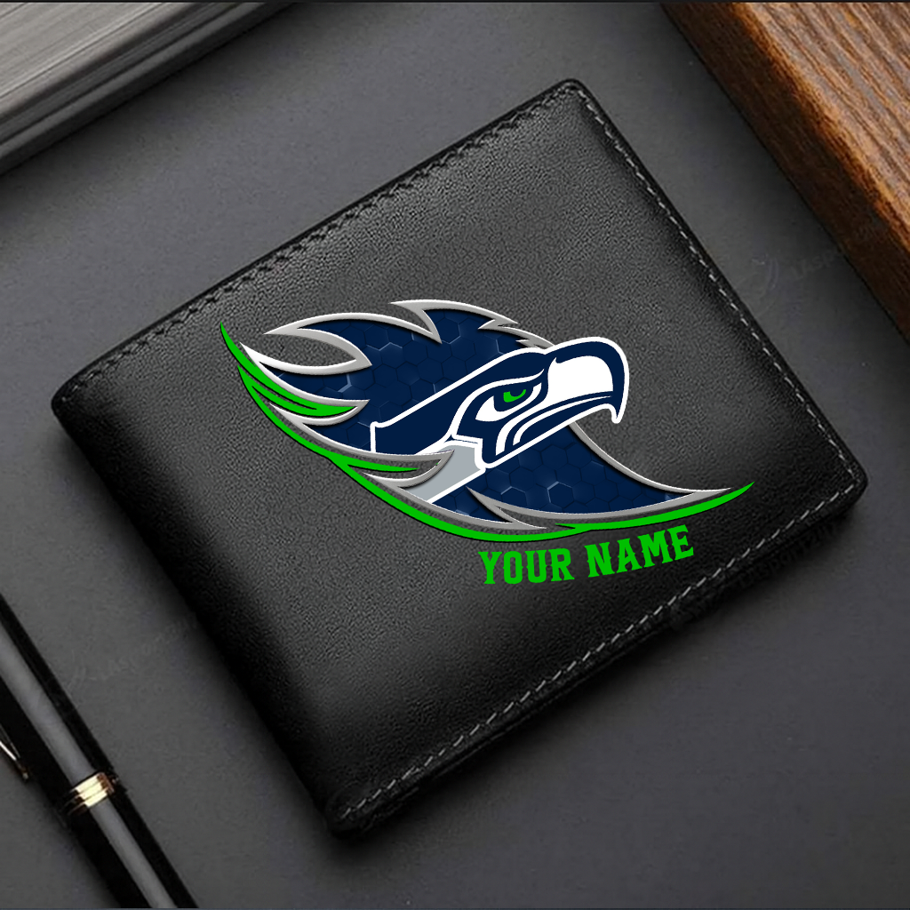 LIMITED EDITION - NEW CUSTOMIZED NFL06 SSH SEATTLE SEAHAWKS LEATHER WALLET