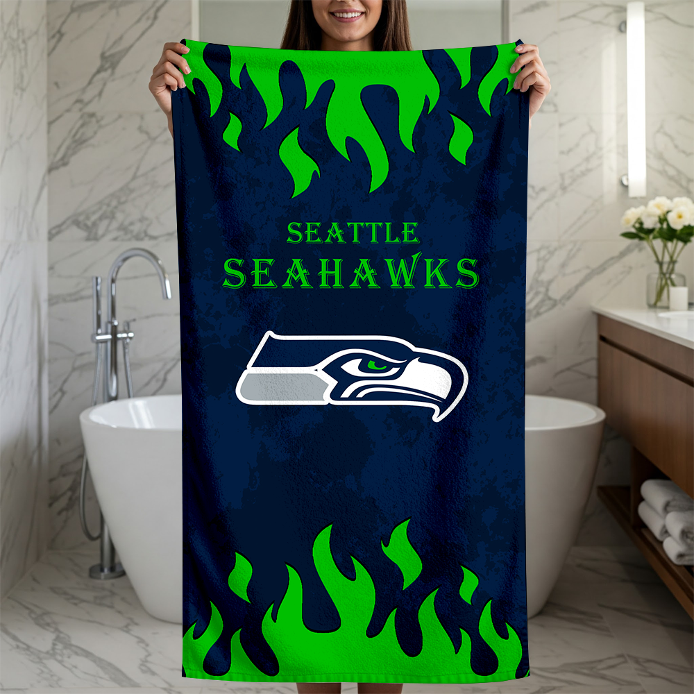 LIMITED EDITION - NEW CUSTOMIZED NFL06 SSH SEATTLE SEAHAWKS BEACH TOWEL FOR FAN