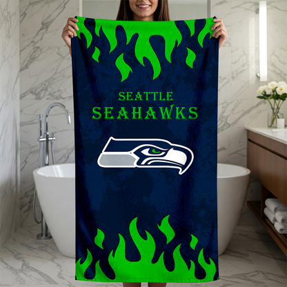 LIMITED EDITION - NEW CUSTOMIZED NFL06 SSH SEATTLE SEAHAWKS BEACH TOWEL FOR FAN