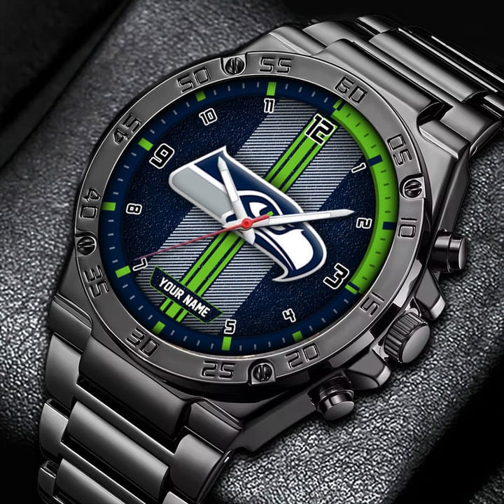 LIMITED EDITION - NEW CUSTOMIZED NFL06 SSH SEATTLE SEAHAWKS LUXURY STAINLESS STEEL WATCH