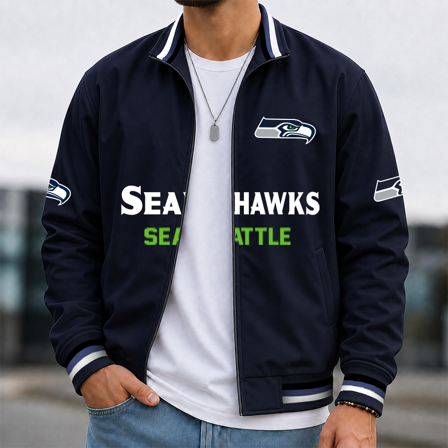 [SPECIAL OFFER] NEW CUSTOMIZED NFL06 SSH SEATTLE SEAHAWKS MEN'S CASUAL JACKET