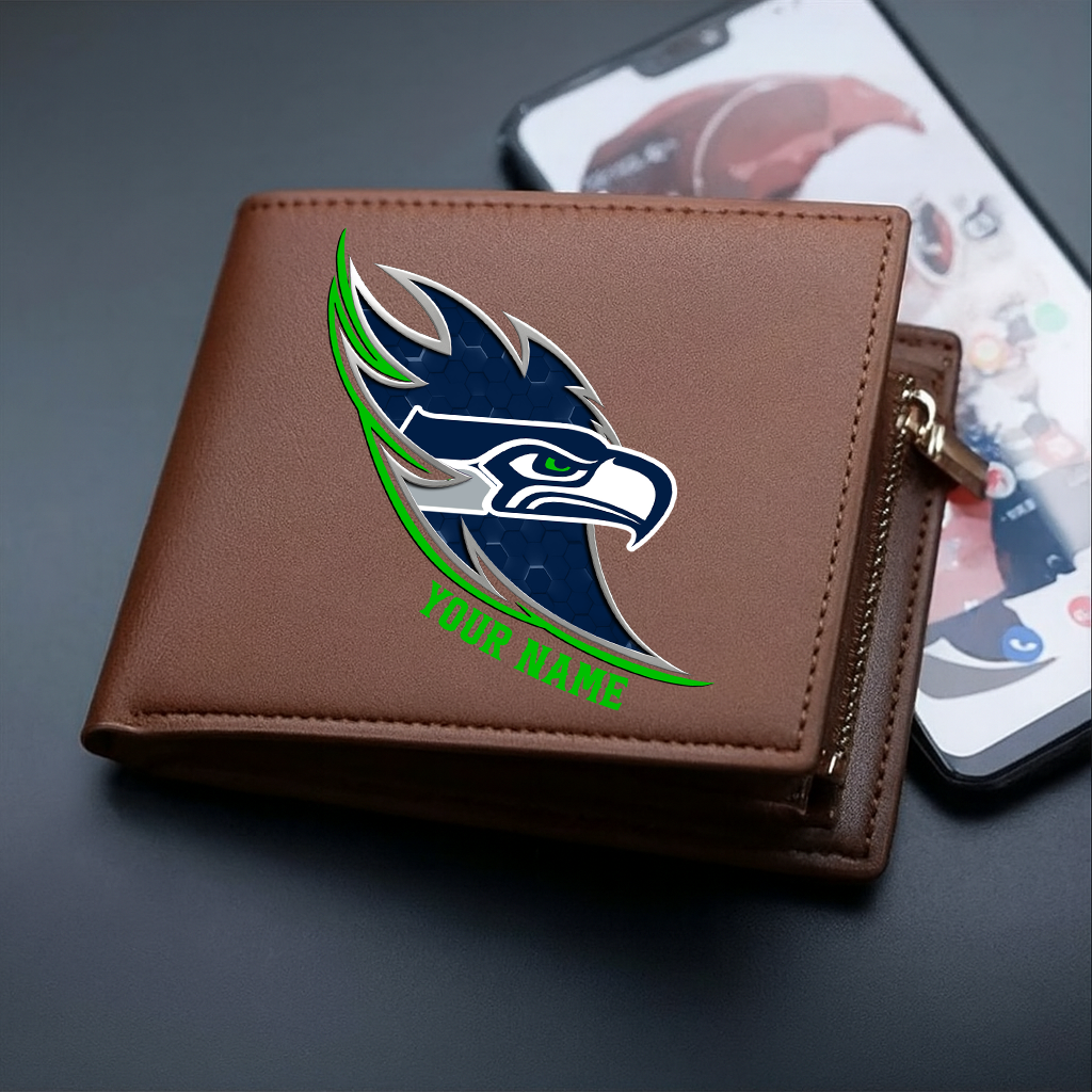 LIMITED EDITION - NEW CUSTOMIZED NFL06 SSH SEATTLE SEAHAWKS LEATHER WALLET
