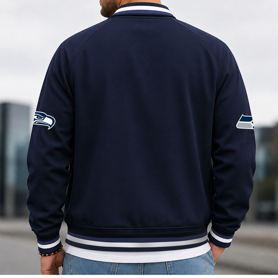 [SPECIAL OFFER] NEW CUSTOMIZED NFL06 SSH SEATTLE SEAHAWKS MEN'S CASUAL JACKET