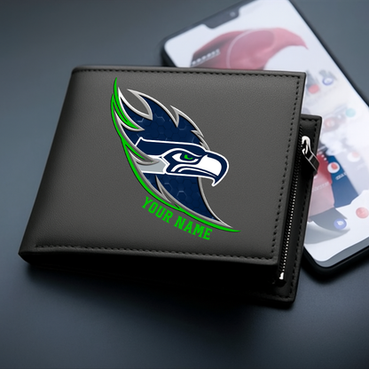 LIMITED EDITION - NEW CUSTOMIZED NFL06 SSH SEATTLE SEAHAWKS LEATHER WALLET