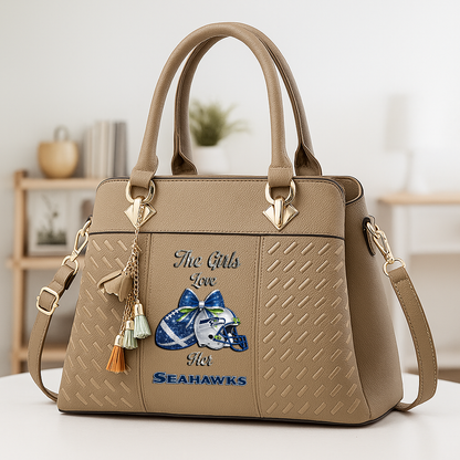LIMITED EDITION - NEW CUSTOMIZED NFL06 SSH SEATLLE SEAHAWKS WOMEN'S ZIP HANDBAG MULTICOLOR