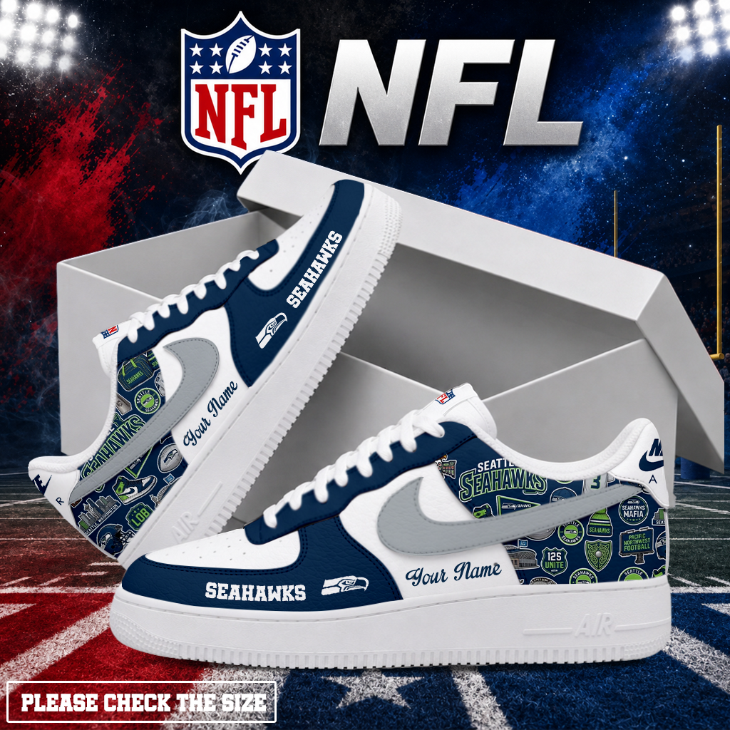 LIMITED EDITION - NEW CUSTOMIZED NFL06 SSH SEATTLE SEAHAWKS AF1 SHOES