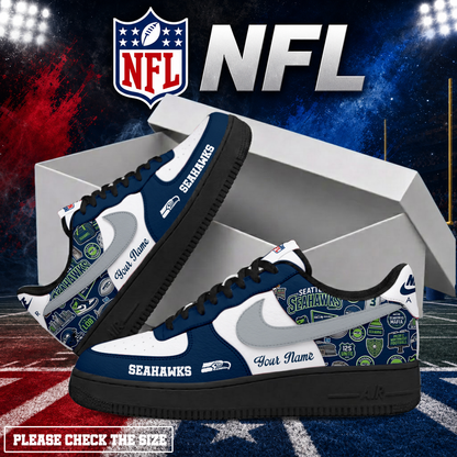 LIMITED EDITION - NEW CUSTOMIZED NFL06 SSH SEATTLE SEAHAWKS AF1 SHOES