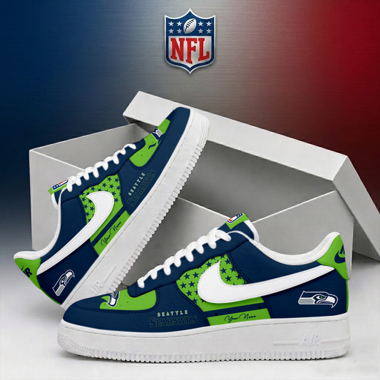 LIMITED EDITION - NEW CUSTOMIZED NFL06 SSH SEATTLE SEAHAWKS AF1 SHOES