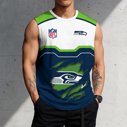 LIMITED EDITION - NEW CUSTOMIZED NFL06 SSH SEATTLE SEAHAWKS MEN'S GYM SHIRT