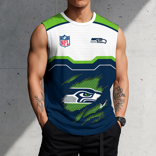 LIMITED EDITION - NEW CUSTOMIZED NFL06 SSH SEATTLE SEAHAWKS MEN'S GYM SHIRT