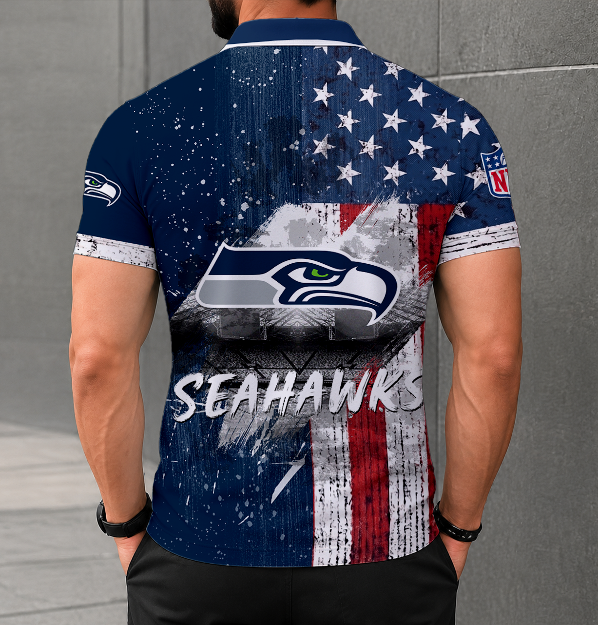 SPECIAL EDITION - NEW CUSTOMIZED NFL06 SSH SEATTLE SEAHAWKS POLO SHIRT