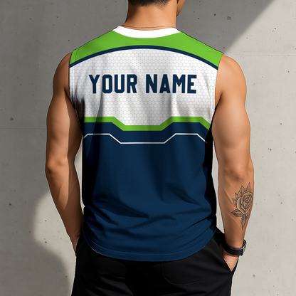 LIMITED EDITION - NEW CUSTOMIZED NFL06 SSH SEATTLE SEAHAWKS MEN'S GYM SHIRT