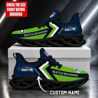 LIMITED EDITION - NEW CUSTOMIZED NFL06 SSH SEATTLE SEAHAWKS UNISEX MAX SOUL SHOES