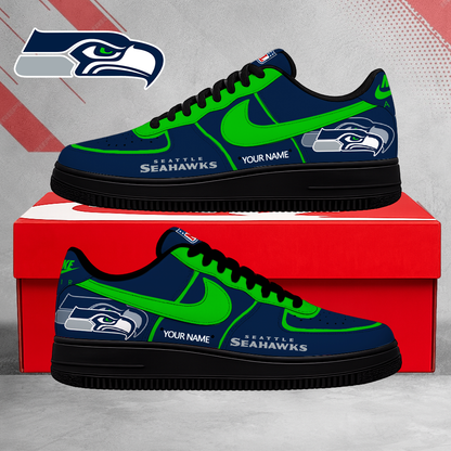 SPECIAL EDITION - NEW CUSTOMIZED NFL06 SSH SEATTLE SEAHAWKS AF1 SHOES