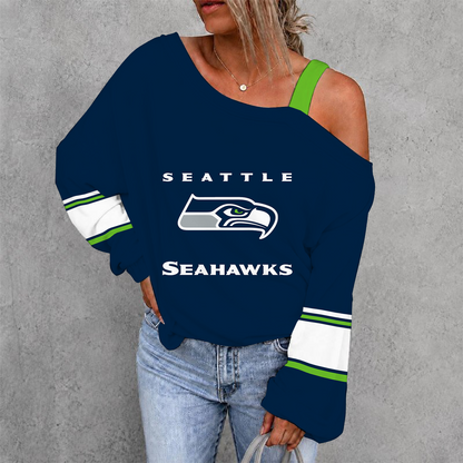 [SPECIAL OFFER] NEW CUSTOMIZED NFL06 SSH SEATTLE SEAHAWKS DROP SHOULDER SWEATSHIRT