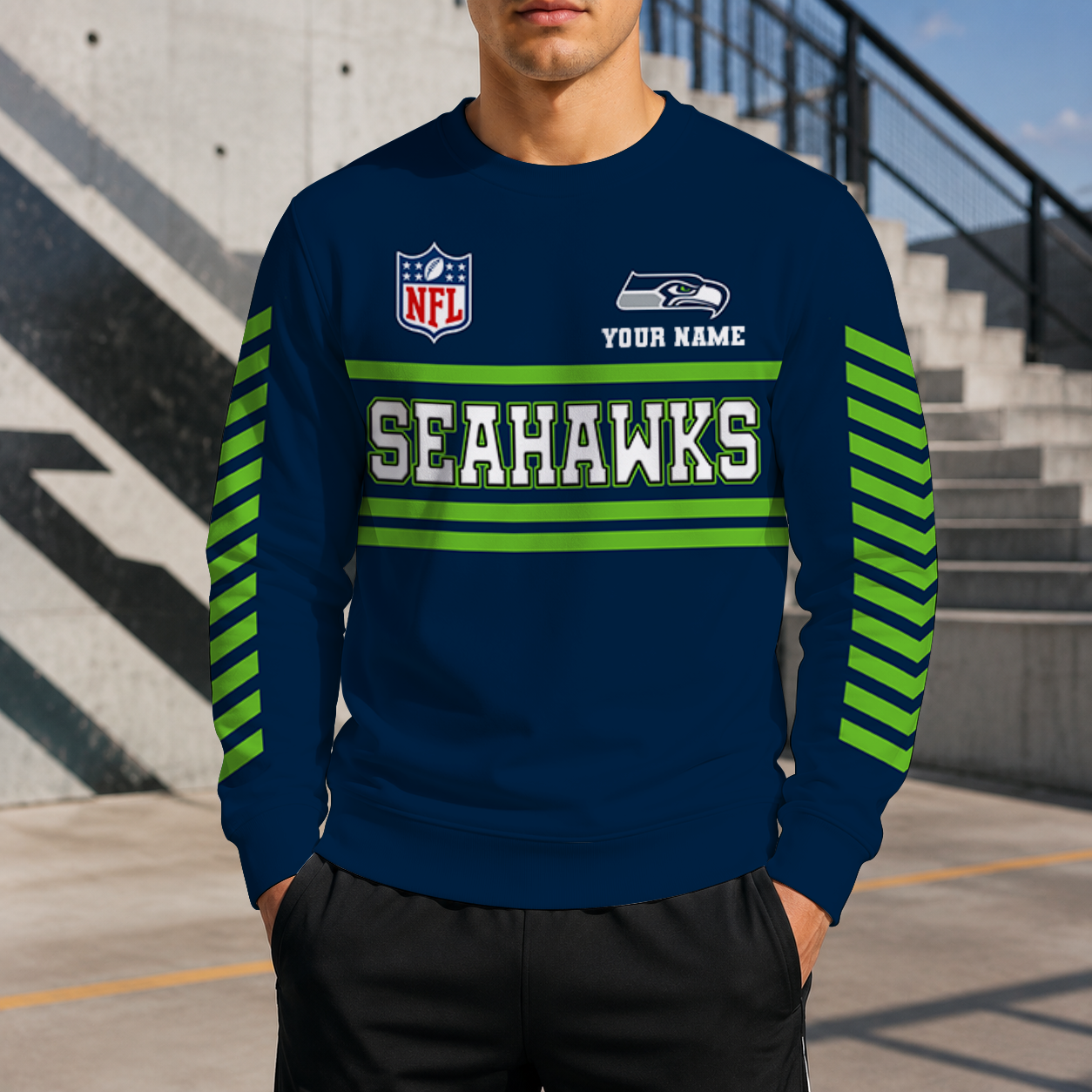LIMITED EDITION - NEW CUSTOMIZED NFL06 SSH SEATTLE SEAHAWKS UNISEX SWEATSHIRT