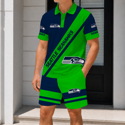 SPECIAL EDITION - NEW CUSTOMIZED NFL06 SSH SEATTLE SEAHAWKS POLO SHIRT & SHORT PANTS SET