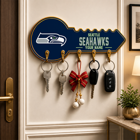 [SPECIAL OFFER] NEW CUSTOMIZED NFL06 SSH SEATTLE SEAHAWKS WALL KEY HOLDER FOR HOME