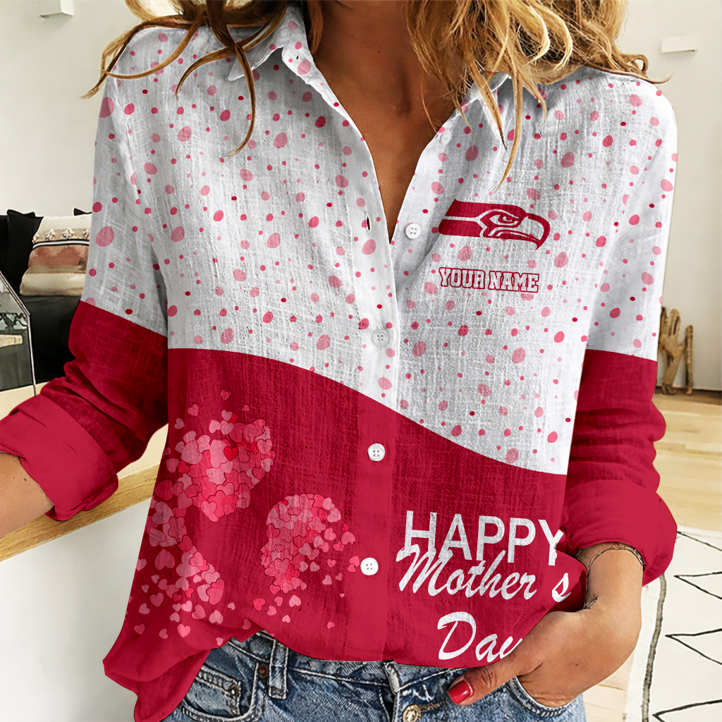 LIMITED EDITION - NEW CUSTOMIZED NFL06 SSH SEATTLE SEAHAWKS WOMEN'S CASUAL SHIRT FOR MOTHER'S DAY
