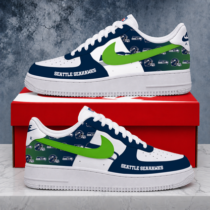 VIRAL EDITION - NEW CUSTOMIZED NFL06 SSH SEATTLE SEAHAWKS AF1 SHOES