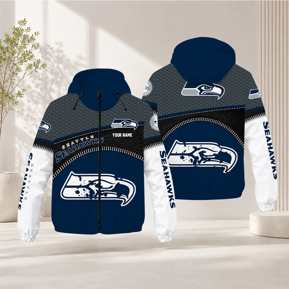 LIMITED EDITION - NEW CUSTOMIZED NFL06 SSH SEATTLE SEAHAWKS WINDBREAKER JACKET