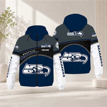 LIMITED EDITION - NEW CUSTOMIZED NFL06 SSH SEATTLE SEAHAWKS WINDBREAKER JACKET