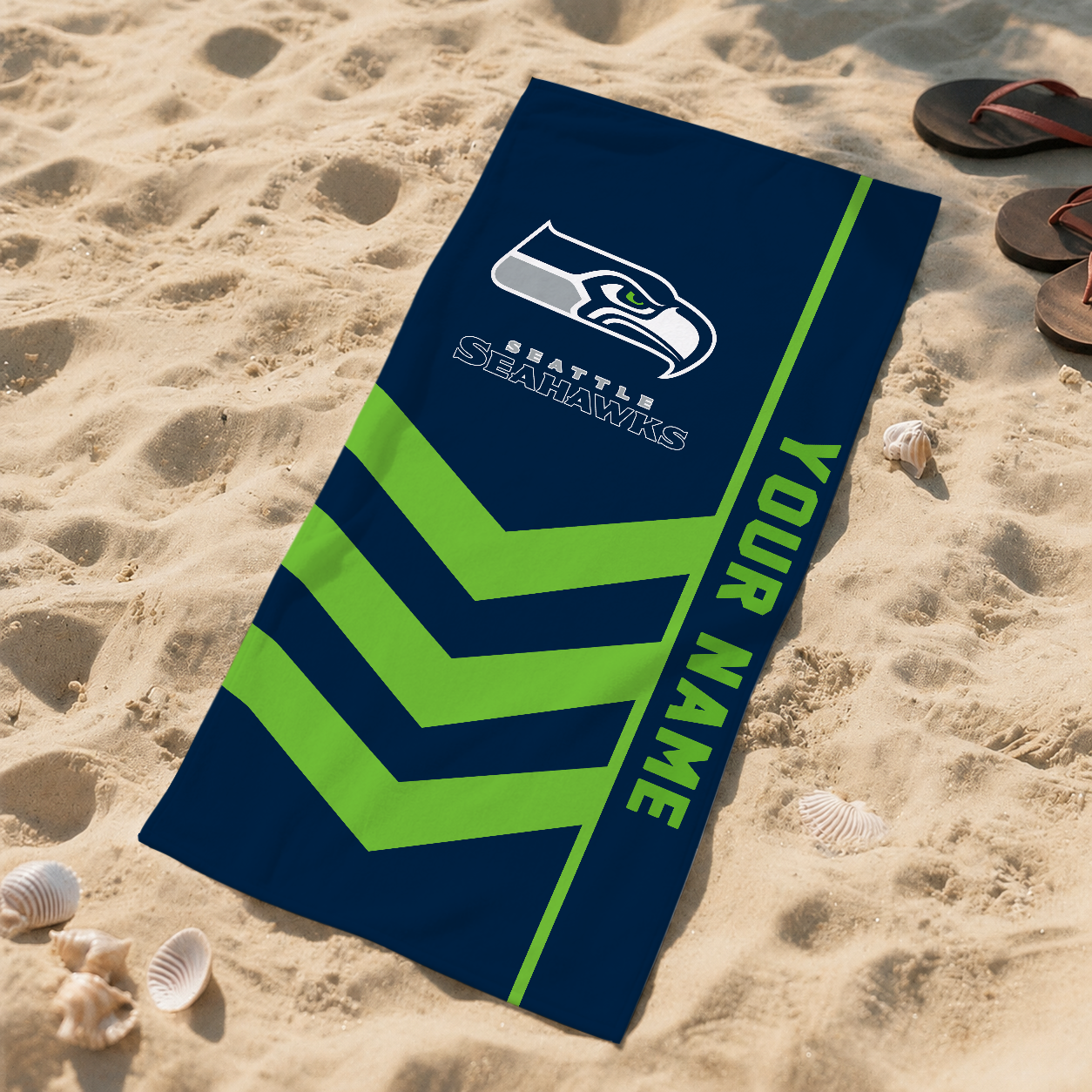 SPECIAL EDITION - NEW CUSTOMIZED NFL06 SSH SEATTLE SEAHAWKS BEACH TOWEL