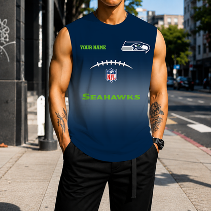 LIMITED EDITION - NEW CUSTOMIZED NFL06 SSH SEATTLE SEAHAWKS MEN'S GYM SHIRT