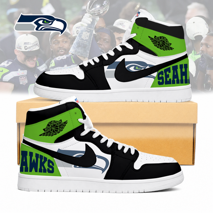 LIMITED EDITION - NEW CUSTOMIZED NFL06 SSH SEATTLE SEAHAWKS AIR JORDAN SNEAKERS