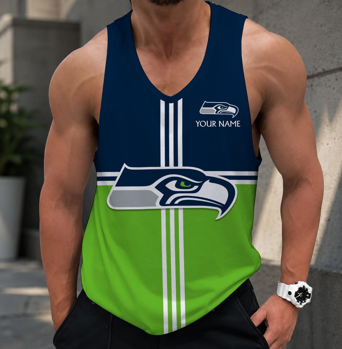 EXCLUSIVE EDITION - NEW CUSTOMIZED NFL06 SSH SEATTLE SEAHAWKS TANK TOP